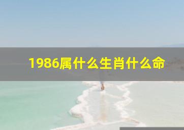 1986属什么生肖什么命