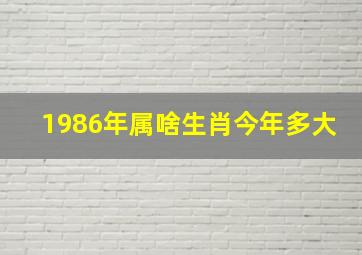 1986年属啥生肖今年多大