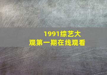 1991综艺大观第一期在线观看