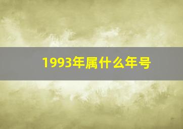 1993年属什么年号