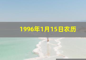 1996年1月15日农历