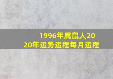 1996年属鼠人2020年运势运程每月运程