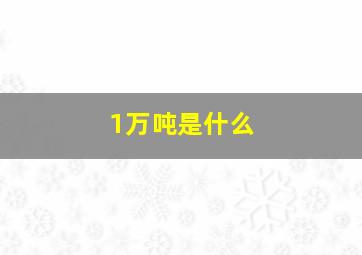 1万吨是什么