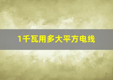 1千瓦用多大平方电线