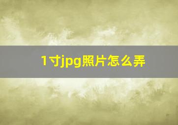 1寸jpg照片怎么弄