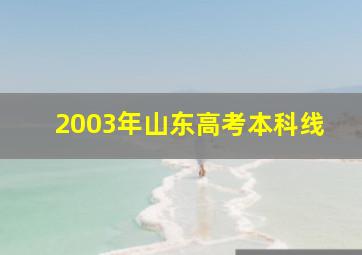 2003年山东高考本科线