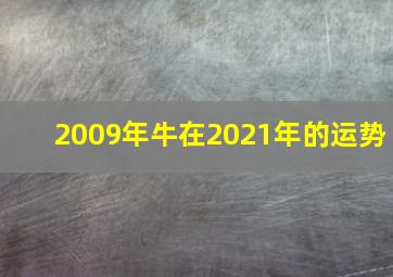 2009年牛在2021年的运势