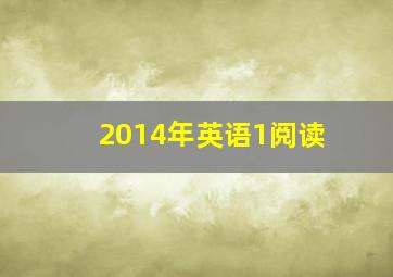 2014年英语1阅读