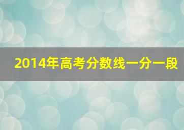 2014年高考分数线一分一段