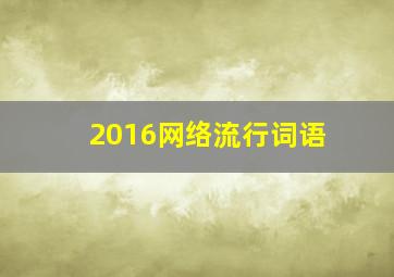 2016网络流行词语