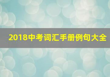 2018中考词汇手册例句大全