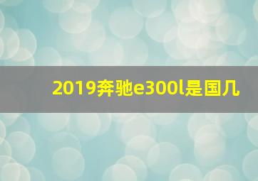 2019奔驰e300l是国几