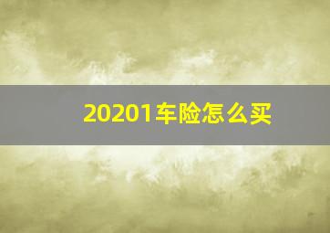 20201车险怎么买