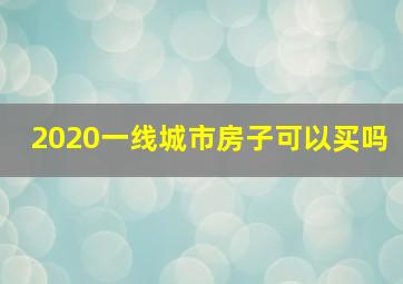 2020一线城市房子可以买吗