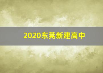 2020东莞新建高中