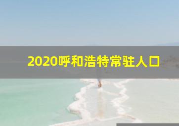 2020呼和浩特常驻人口