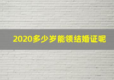 2020多少岁能领结婚证呢