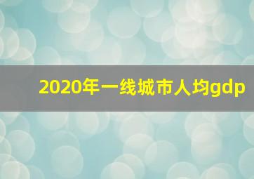 2020年一线城市人均gdp