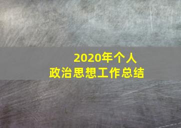 2020年个人政治思想工作总结