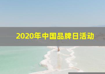 2020年中国品牌日活动