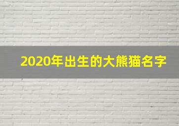 2020年出生的大熊猫名字