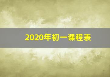 2020年初一课程表