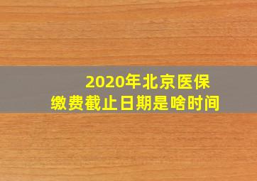 2020年北京医保缴费截止日期是啥时间