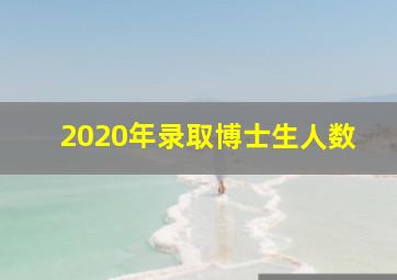 2020年录取博士生人数