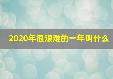 2020年很艰难的一年叫什么