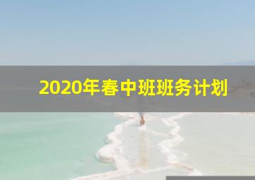 2020年春中班班务计划