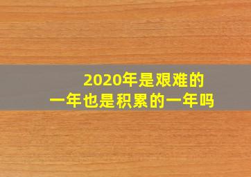 2020年是艰难的一年也是积累的一年吗