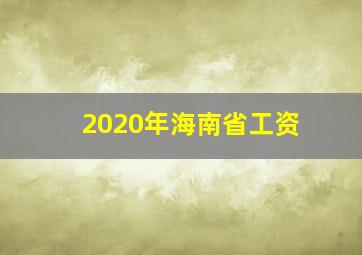 2020年海南省工资