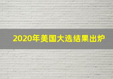 2020年美国大选结果出炉