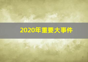 2020年重要大事件