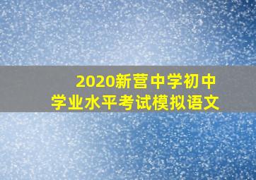 2020新营中学初中学业水平考试模拟语文