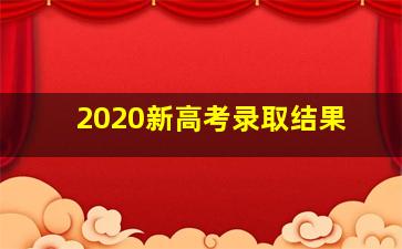 2020新高考录取结果