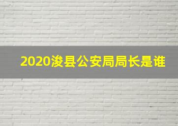 2020浚县公安局局长是谁