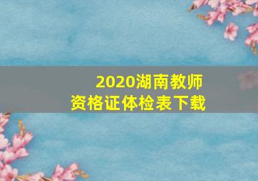 2020湖南教师资格证体检表下载