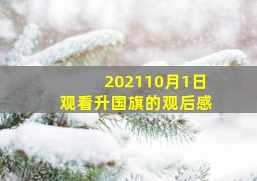 202110月1日观看升国旗的观后感