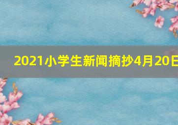 2021小学生新闻摘抄4月20日