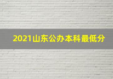 2021山东公办本科最低分