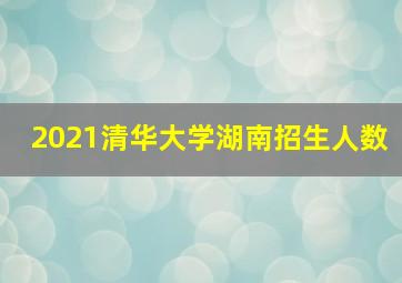 2021清华大学湖南招生人数