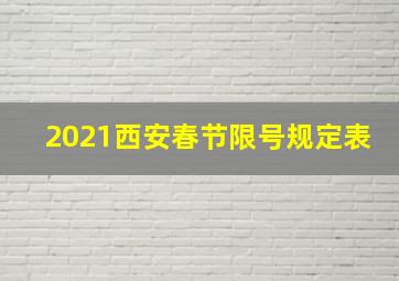 2021西安春节限号规定表