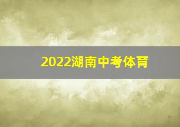 2022湖南中考体育