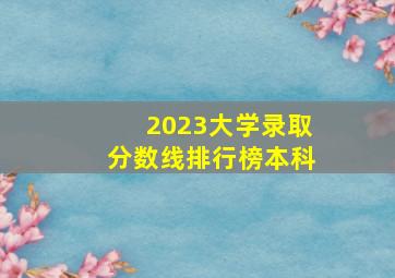 2023大学录取分数线排行榜本科