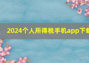 2024个人所得税手机app下载