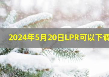 2024年5月20日LPR可以下调吗