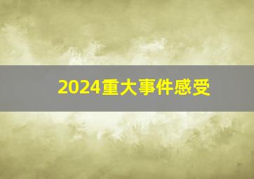 2024重大事件感受