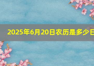 2025年6月20日农历是多少日