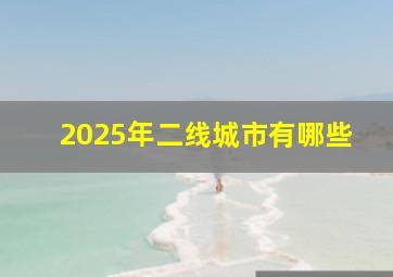 2025年二线城市有哪些